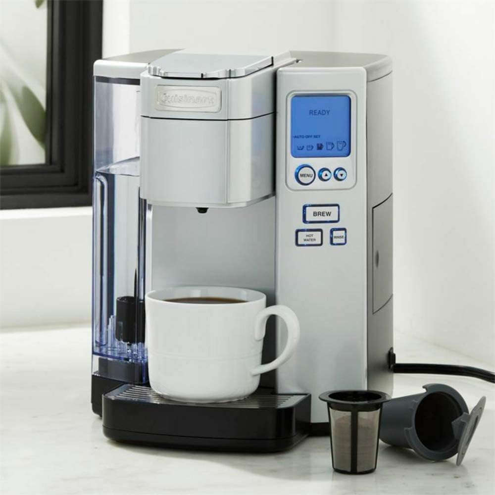 Cuisinart Coffee Maker, Single Serve 72-Ounce Reservoir Coffee Machine, Programmable Brewing  Hot Water Dispenser, Stainless Steel, SS-10P1,Silver