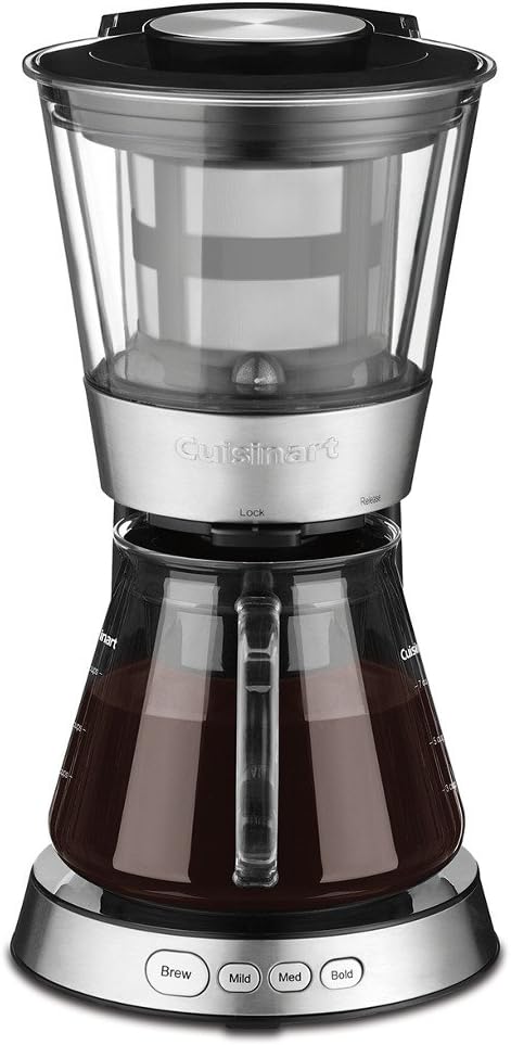 Cuisinart DCB-10P1 Automatic Cold Brew Coffeemaker with 7-Cup Glass Carafe, Silver and Black